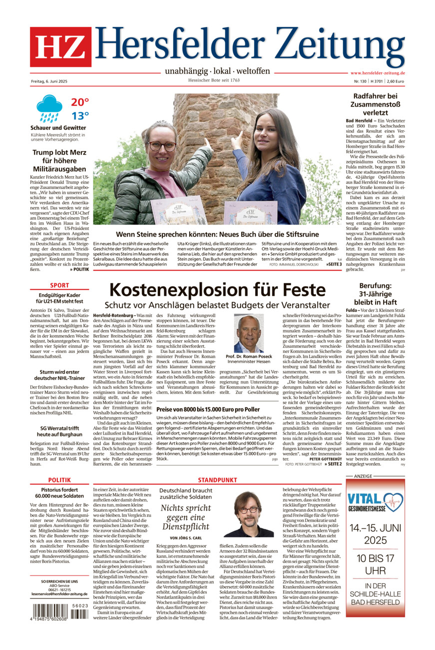 Hersfelder Zeitung vom Freitag, 06.06.2025